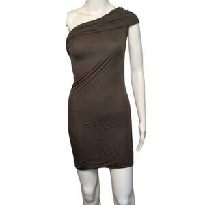 rare Rick Owens NASKA SS12 One-Shoulder Tunic Dress XS Dark Dust 10 Corso Como